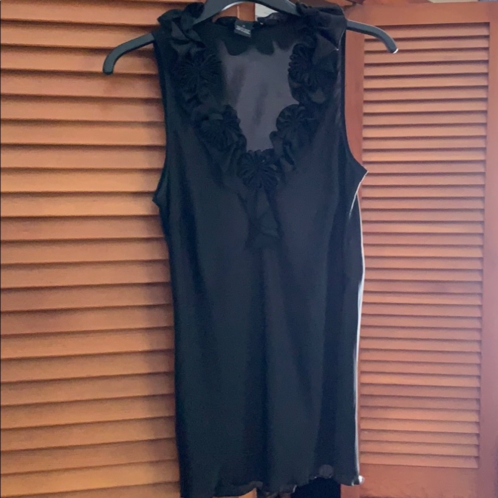 Brand new sheer fancy tank- black